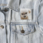 toy poodle vierkante button 5,1 cm (In situ)
