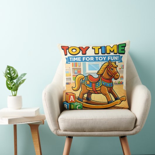 Toy rocking horse Nursery throw pillow Kussen (Stoel)