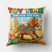 Toy rocking horse Nursery throw pillow Kussen (Achterkant)