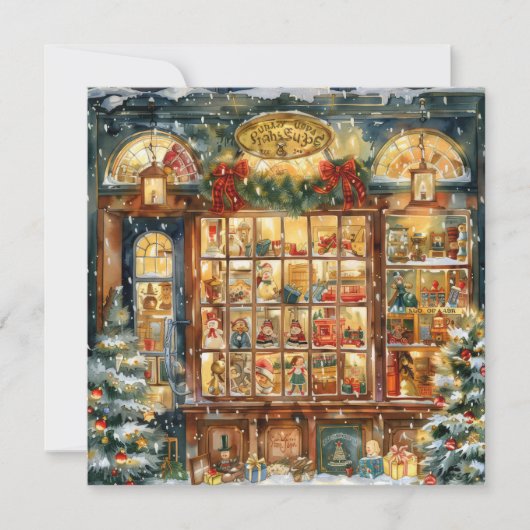 Toy Shop Window Christmas Greeting Card Feestdagenkaart (Voorkant)