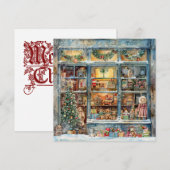 Toy Shop Window Christmas Greeting Card Feestdagenkaart (Voorkant / Achterkant)