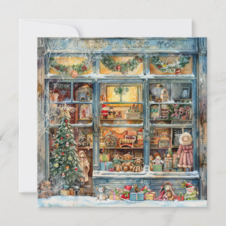 Toy Shop Window Christmas Greeting Card Feestdagenkaart