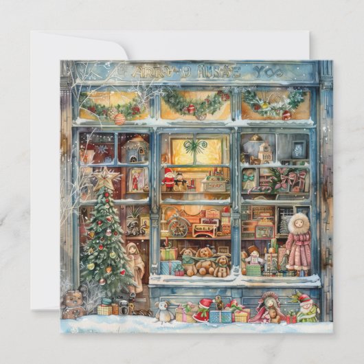 Toy Shop Window Christmas Greeting Card Feestdagenkaart (Voorkant)