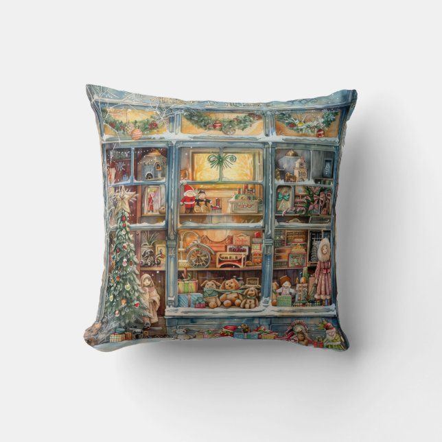 Toy Shop Window Throw Pillow Kussen (Voorkant)