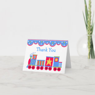 Toy Train Baby Thank You Card Bedankkaart