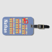 Toy Train Carrying Alphabet Blocks Personalised Bagagelabel (Voorkant (horizontaal))