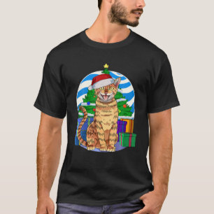 Toyger Cat Funny Santa-kerstboomdecor T-shirt