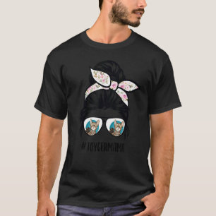 Toyger Ma Messy Bun Hair Glasses Wirehair Mama T-shirt