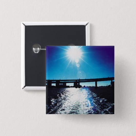 Toyko, Japan Vierkante Button 5,1 Cm (Voorkant /achterkant)