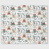 Toyland Classic Kerst Nostalgisch Speelgoed Cadeaupapier (Vlak)