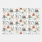 Toyland Classic Kerst Nostalgisch Speelgoed Inpakpapier Vel (Voorkant 2)