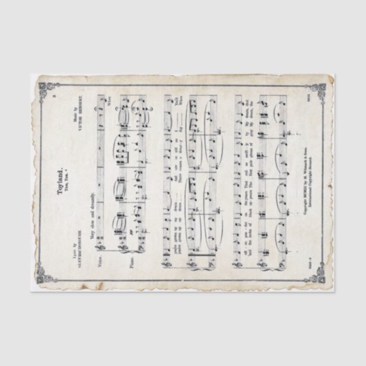 Toyland Sheet Music-kerstperkament Tissuepapier (Voorkant)