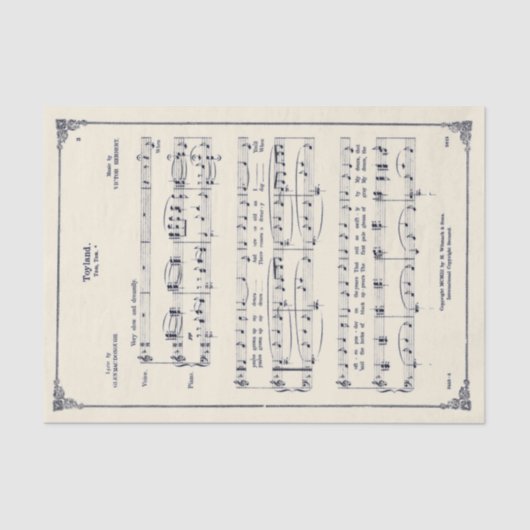  Toyland Sheet Music-kerstperkament Tissuepapier (Voorkant)