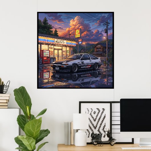 Toyota AE86 Toercar Poster (Thuiskantoor)
