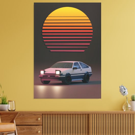Toyota AE86 uit Initiaal-D Anime Canvas Afdruk (Insitu (Woonkamer))