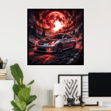Toyota Celica GT-S Onder een Dieprode Maan