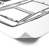 toyota corolla ae86 poster voor blauw afdrukken (Hoek)