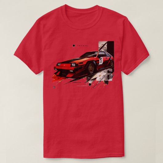 Toyota corolla AE 86 rood TShirt (Design voorkant)