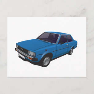 Toyota Corolla DX KE70 2-deurs blauw Briefkaart