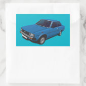 Toyota Corolla DX KE70 2-deurs blauw Rechthoekige Sticker (Tas)