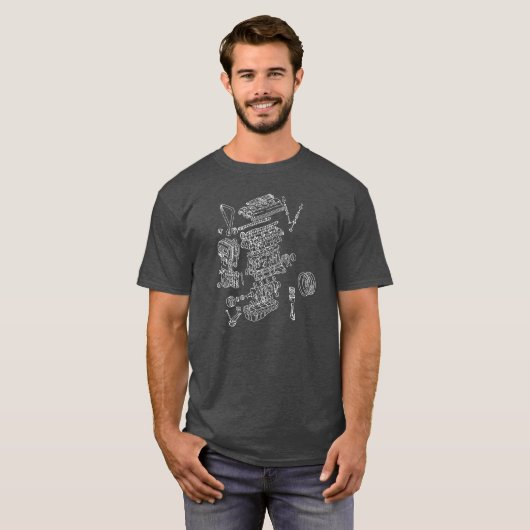 Toyota Corolla MR.2 Engine 4AGE T-shirt (Voorkant volledig)