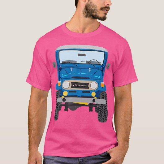 Toyota FJ40 (blauw) T-shirt (Voorkant)