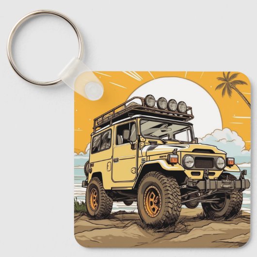 Toyota FJ40 Land Cruiser 4x4 Sleutelhanger (Voorkant)