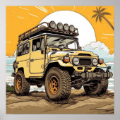 Toyota FJ40 Land Cruiser Square Poster (Voorkant)