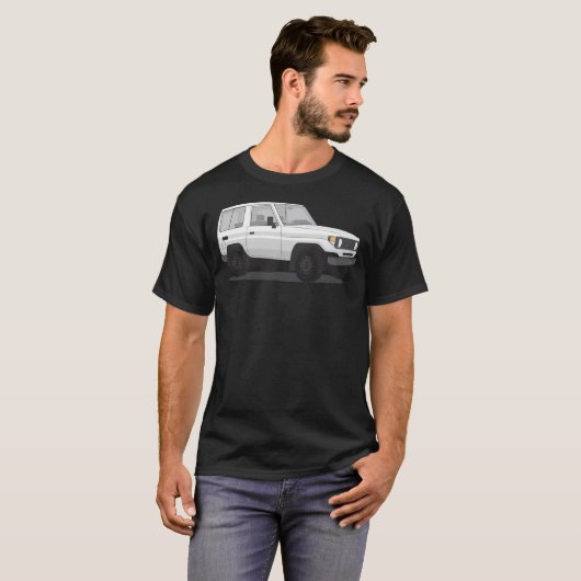 Toyota Land Cruiser 70 Serie Bundera 1984-1990 T-shirt (Voorkant volledig)