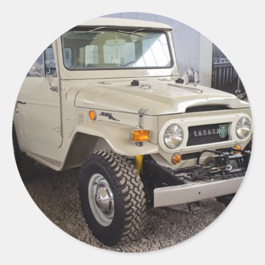 Toyota Land Cruiser BJ40 Ronde Sticker (Voorkant)