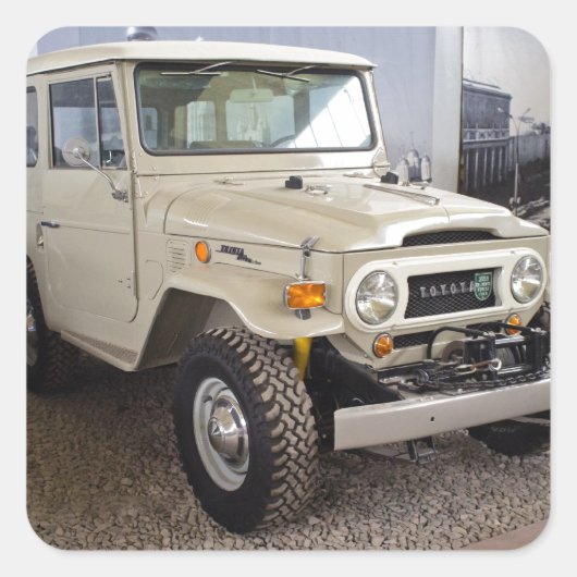 Toyota Land Cruiser BJ40 Vierkante Sticker (Voorkant)