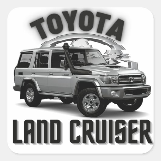 Toyota Land Cruiser VDJ76 Vierkante Sticker (Voorkant)