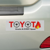 Toyota: Onveilig bij elke snelheid Bumpersticker (Op auto)