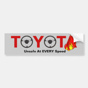 Toyota: Onveilig bij elke snelheid Bumpersticker