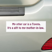 Toyota schoonmoeder-in-law cadeau bumpersticker (Op auto)