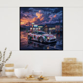 Toyota Supra A80 Castrol TOM’S Poster (Keuken)