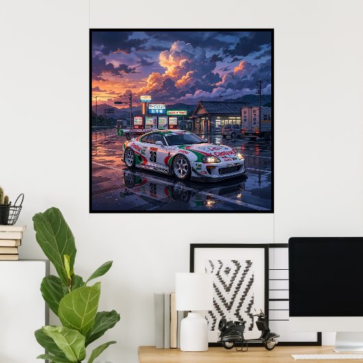 Toyota Supra A80 Castrol TOM’S Poster (Thuiskantoor)