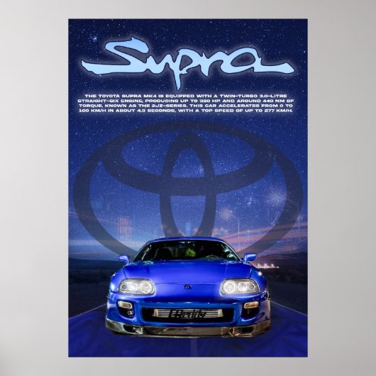 Toyota Supra MK4 Poster (Voorkant)