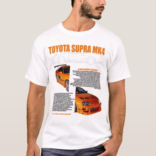 Toyota Supra MK4 T-shirt – Iconische JDM Legend vo (Voorkant)