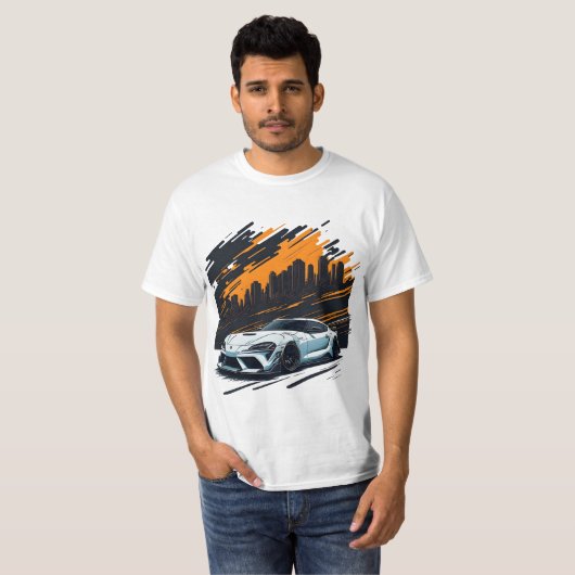 Toyota Supra mk5 JDM Autoliefhebber T-shirt (Voorkant volledig)