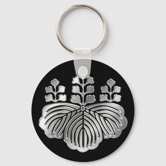 Toyotomi Clan Kamon Silver Chrome Sleutelhanger (Voorkant)