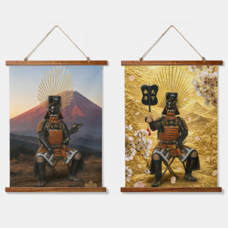 Toyotomi Hideyoshi Samurai Wapenrusting Rode Fuji Hangend Wandkleed