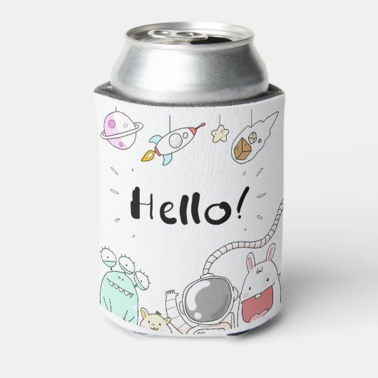 Toys Astronaut Rocket Planet Galaxy Alien Monster. Blikjeskoeler (Blikje Achterkant)