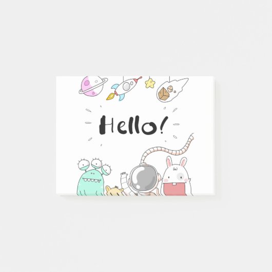 Toys Astronaut Rocket Planet Galaxy Alien Monster. Post-it® Notes (Voorkant)