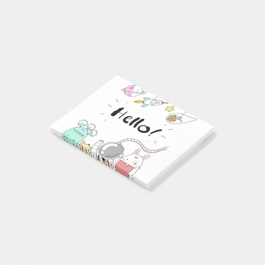 Toys Astronaut Rocket Planet Galaxy Alien Monster. Post-it® Notes (Schuin)