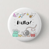 Toys Astronaut Rocket Planet Galaxy Alien Monster. Ronde Button 5,7 Cm (Voorkant)