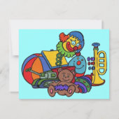 TOYS BIRTHDAY PARTIJ INVITATION JACK-IN-THE-BOX KAART (Voorkant)