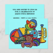 TOYS BIRTHDAY PARTIJ INVITATION JACK-IN-THE-BOX KAART (Voorkant / Achterkant)