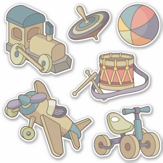 Toys Icon Set Contour Sticker (Voorkant)