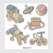 Toys Icon Set Contour Sticker (Vel)